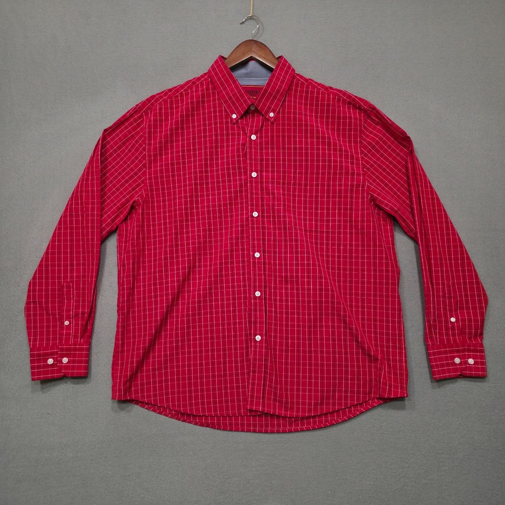 Rodeo Men's Red Check Long Sleeve Button Up Shirt‎ Size XXL